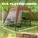 Where Tomorrow - Pop up Pavillon - Faltpavillon in Kamelbraun, schnell 10 Sek. aufgebaut, wetterfest, mit Seitenwand für vielseitige Outdoor-Nutzung.