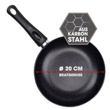 BRATmaxx Karbonstahl-Pfanne Ø 20 cm mit 2-fach-Antihaft, für alle Herdarten, langlebig und ideal zum fettarmen Braten.