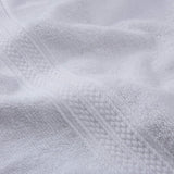 LUMALAND Premium Handtücher - 100% Baumwolle - 2 Badetücher 100 x 150 cm - Weiß, weich und saugfähig mit dezenter Struktur.