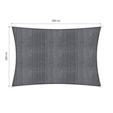 LUMALAND Sonnensegel 100% HDPE Rechteck 2x3m Dunkelgrau mit UV-Schutz, stabil und reißfest, inklusive Befestigungsseile.