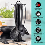 GOURMETmaxx Küchenhelfer-Set mit Aufbewahrungsständer, 7-teilig, hitzebeständig, spülmaschinengeeignet und pfannenschonend.