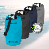 Where Tomorrow Dry Bag 30L - Style 01 - Himmelblau wasserdichter, robuster Outdoor-Rucksack mit verstellbarem Schultergurt und Rolltop-Verschluss.