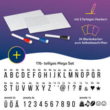 EASYmaxx LED-Leuchtkasten A4 mit 173 Buchstaben & Symbole, 3 Marker und 24 Blankokarten für individuelle Botschaften.