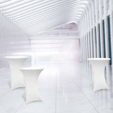 LUMALAND Stehtischhusse Ø 70-75 cm Weiß 10er-Set, elegante, schmutzabweisende Tischhussen für drinnen und draußen.