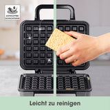 GOURMETmaxx Waffeleisen für Belgische Waffeln mit antihaftbeschichteten Platten für einfache Reinigung und sicheren Cool-Touch-Griff.