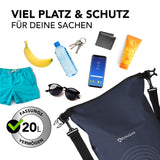 #DoYourOutdoor Dry Bag 20L - Dunkelblau, robuster, wasserdichter Dry Bag mit viel Stauraum und UV-Schutz für Outdoor-Abenteuer.