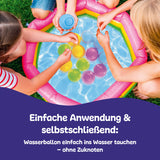 Kinder spielen mit ImagiNew 24 Stück wiederverwendbare Wasserbomben | Der ultimative Sommerspass im Planschbecken im Garten.