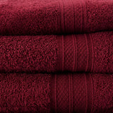 LUMALAND Premium Handtuch-Set - 4 Handtücher (50x100 cm) in Kirsch, 100% Baumwolle, saugfähig und flauschig.