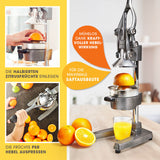 LUMALAND Manuelle Saftpresse mit kraftvoller Hebelwirkung für müheloses und geräuschloses Entsaften von Zitrusfrüchten.