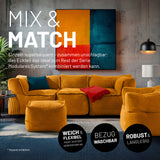 LUMALAND Modulares Eckteil links aus der Cord-Reihe, 81x81x70 cm - Bezug soft & waschbar - Senfgelb in modernem Wohnzimmer mit Deko und Teppich