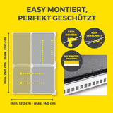 EASYmaxx Insect Protect Teleskop-Insektenschutzgitter Schwingtür mit Alurahmen, Bürstendichtung, montagefrei ohne Bohren und Zuschneiden.