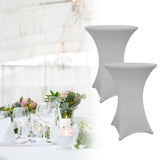 LUMALAND Stehtischhusse - Tisch Bezug - Husse - Ø 70-75 cm - Silbergrau, elegant, pflegeleicht und passgenau für Stehtische.