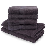 LUMALAND Premium Handtücher 6er-Set in Grau, 4 Handtücher 50x100 cm + 2 Duschtücher 70x140 cm aus 100% Baumwolle, Frottee.