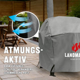 LANDMANN Premium Wetterschutzhaube 93x147x125 cm Grau, robust, wasserdicht, atmungsaktiv, schützt vor Rost und Schimmel.