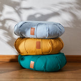 #DoYourYoga Yoga-Kissen Ganesh mit Bio-Buchweizenschalen, Halbmond, 45x30x14 cm, Hellgrau, ideal für Meditation und Yoga.