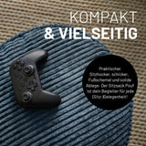 LUMALAND Sitzsack Pouf Cord - Navyblau, praktischer 3-in-1 Sitzhocker, Fußschemel und Ablage mit softem Cord-Bezug.