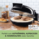 GOURMETmaxx Pizza Maker mit Temperatureinstellung und herausnehmbarem Pizzastein zum schnellen Aufbacken und Warmhalten von Speisen.