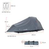 Where Tomorrow 2-Personen-Kompakt-Zelt Pop Up Wurfzelt Trekkingzelt 245x160x95 cm Grau ultraleicht und schnell aufzubauen
