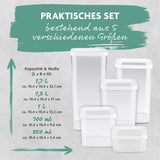 GOURMETmaxx Vorratsbehälter 10-tlg. weiß, stapelbar, luftdicht mit Silikondichtung, 5 Größen für optimale Küchenordnung.
