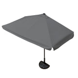 EASYmaxx Sonnenschirm mit UV-Schutz mit Sonnenschirmfuß, rechteckig 230 x 140 cm, grau, ideal für Balkon und Terrasse.