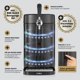 BIER MAXX Bierzapfanlage mit digitaler Temperaturanzeige, professionellem Kühlsystem und 3 Frischefass-Adaptern für 5-L-Partyfässer.