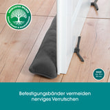 EASYmaxx Zugluftstopper - 10 x 90 cm - Grau schützt Türen vor Zugluft, mit waschbarem Bezug und reduziert Wärmeverlust.