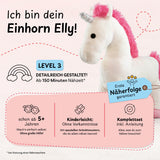 cuci cuci Näh-Baukastenset Einhorn Elly, Komplettset für Kinder ab 5 Jahren, erste Näherfolge garantiert, inklusive Anleitung.