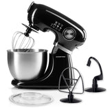 GOURMETmaxx Küchenmaschine - Schwarz mit 1000 W Motor, 5 L Edelstahlrührschüssel, 12 Geschwindigkeitsstufen und planetarischem Rührsystem.
