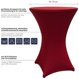 LUMALAND Stehtischhusse Tisch Bezug Husse Ø 80-85cm in Rot, dehnbar, schmutzabweisend, waschbar, ideal für Events und Catering.