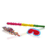 LUMALAND Pinata Einhorn - Set mit Schlagstock, Maske und 50g Konfetti für buntes Pinata-Spaß auf Kindergeburtstagen.