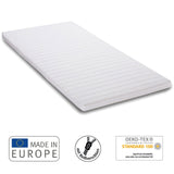 7dreams® Matratzentopper Microfaser 100x200x4,5 cm mit Memory Foam, waschbarem Bezug und punktelastischer Unterstützung.