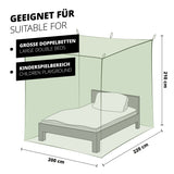 LUMALAND Moskitonetz Mückennetz Insektenabwehr - 220 x 200 x 210 cm - Grün, geeignet für große Doppelbetten und Kinderspielbereiche.