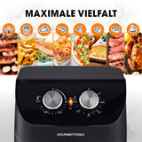GOURMETmaxx Heißluftfritteuse 4 L – 3 in 1 Heißluftofen, Grill & Fritteuse für vielseitiges, fettarmes Kochen bis 5 Personen.
