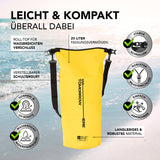 Where Tomorrow Dry Bag 20L - Style 02 - Gelb, wasserdichter, robuster Outdoor-Rucksack mit UV-Schutz und verstellbarem Schultergurt.