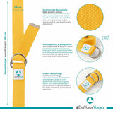 #DoYourYoga Yogagurt Madira Gelb, 100% Baumwolle, 250 x 3,8 cm, unterstützt Dehnung und Flexibilität beim Yoga, waschbar bis 40 Grad.