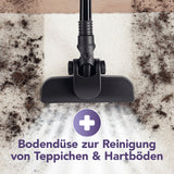 CLEANmaxx Akku-Staubsauger 2in1 mit Bodendüse reinigt kraftvoll Teppiche und Hartböden kabellos und flexibel.