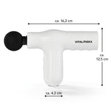 VITALmaxx Mini Massage Gun Smart Grip - Weiß, kompaktes Massagegerät mit ergonomischem Design und leistungsstarkem Lithium-Ionen-Akku.