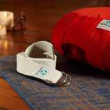 #DoYourYoga Yogagurt Madira beige 100% Baumwolle 250x3,8 cm für flexiblere Yoga-Positionen, einfache Aufbewahrung, waschbar bis 40 Grad.