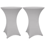 LUMALAND Stehtischhusse 2er-Set Ø 80-85 cm in Silbergrau, abwischbar, schmutzabweisend, elastisch, für drinnen und draußen geeignet.