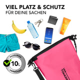 Where Tomorrow Dry Bag 10L - Style 02 - Pink, wasserdichter, robuster Dry Bag mit 10L Fassungsvermögen für Outdoor-Abenteuer.
