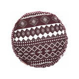 #DoYourYoga Yoga-Kissen Vishnu rund 30x30x15 cm, gefüllt mit Bio-Buchweizenschalen, rot-weiß, nachhaltiges Yoga-Bolster