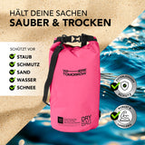 Where Tomorrow Dry Bag 10L - Style 01 - Pink, wasserdichter, robuster Outdoor-Rucksack schützt vor Staub, Wasser, Sand und Schnee.