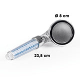 EASYmaxx Duschkopf mit Mineralkugeln 8cm transparent/chrom, antibakteriell, mikrodüsen, Outdoor-Adapter, einfache Montage