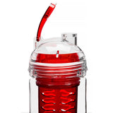 #DoYourFitness Trinkflasche mit Früchtebehälter Fruchteinsatz 800 ml Rot, BPA-frei, Tritan, mit ausziehbarem Trinkverschluss.