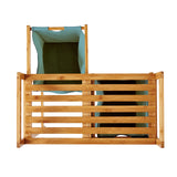 LUMALAND Bambus Wäschekorb mit 2 ausziehbaren Babyblau Wäschesäcken, 73x64x33 cm, pflegeleicht und stilvoll.