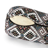 #DoYourYoga Yoga-Bolster Tarik mit Bio-Buchweizenschalen gefüllt in buntem, indischem Design, 68 x 22 x 22 cm, abnehmbarer Bezug