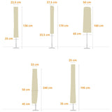 LUMALAND Abdeckung Schutzhülle für Sonnenschirm - 195 x 25/35 cm - robustes Oxford 600D Gewebe in Beige, wasserfest und wetterbeständig