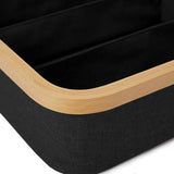 LUMALAND Organizer mit Bambus-Rahmen - 3er-Set in Anthrazit mit 3/4/9 Fächern, praktische Faltbox für Ordnung Zuhause.