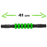 DoYourFitness Massageroller Murali 41cm lang Schwarz/Grün mit 6 Rollen zur tiefenwirksamen Selbstmassage und Muskelentspannung.