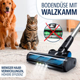 CLEANmaxx AeroTec 500 Staubsauger mit Absaugstation – Bodendüse mit Walzkamm für weniger Haarverwicklungen und höhere Effizienz.